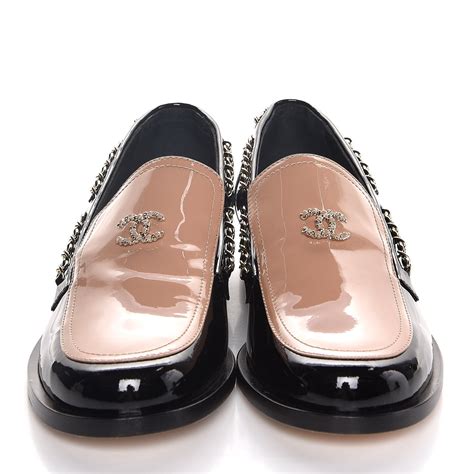 chanel patent loafer chain|Chanel moccasins for sale.